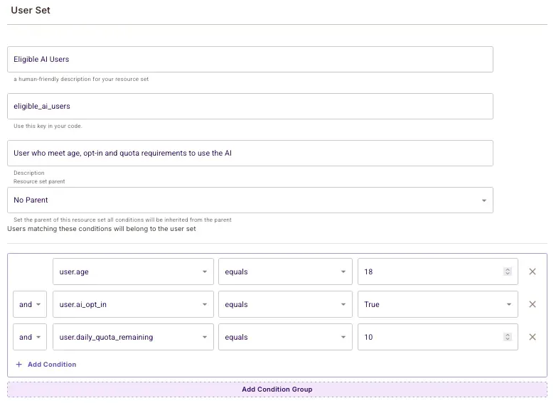 Create Eligible AI Users ABAC set